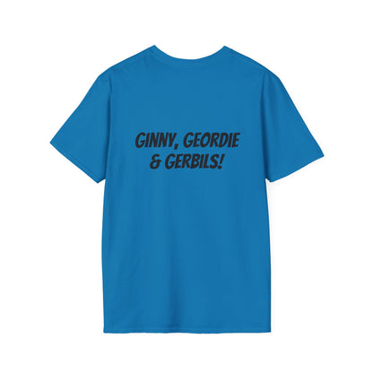 *Ginny, Geordie & Gerbils! * WIREHAIRED DACHSHUND - NASDA  Unisex Softstyle T-Shirt