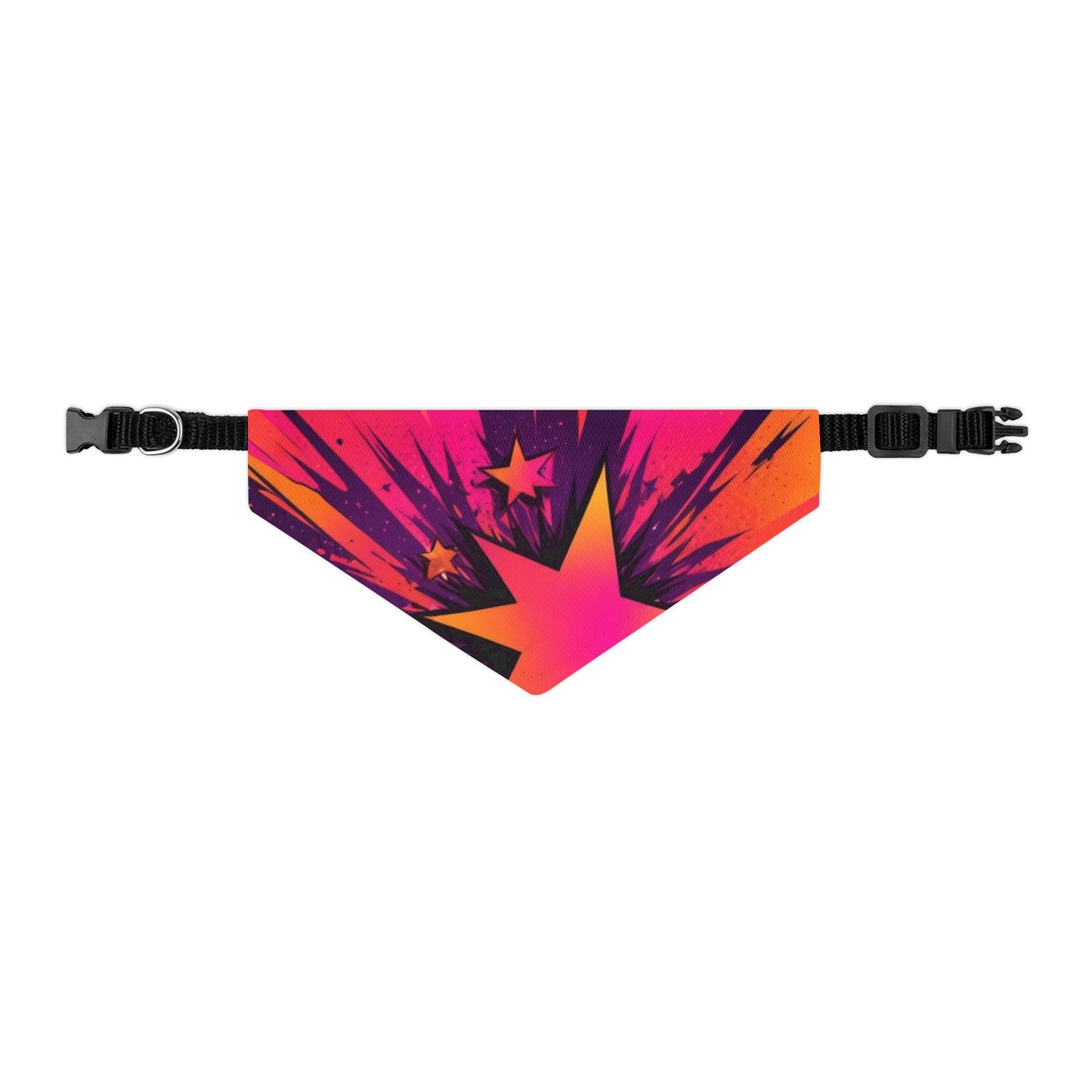 PINK ORANGE STAR Pet Bandana Collar