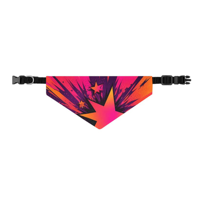 PINK ORANGE STAR Pet Bandana Collar