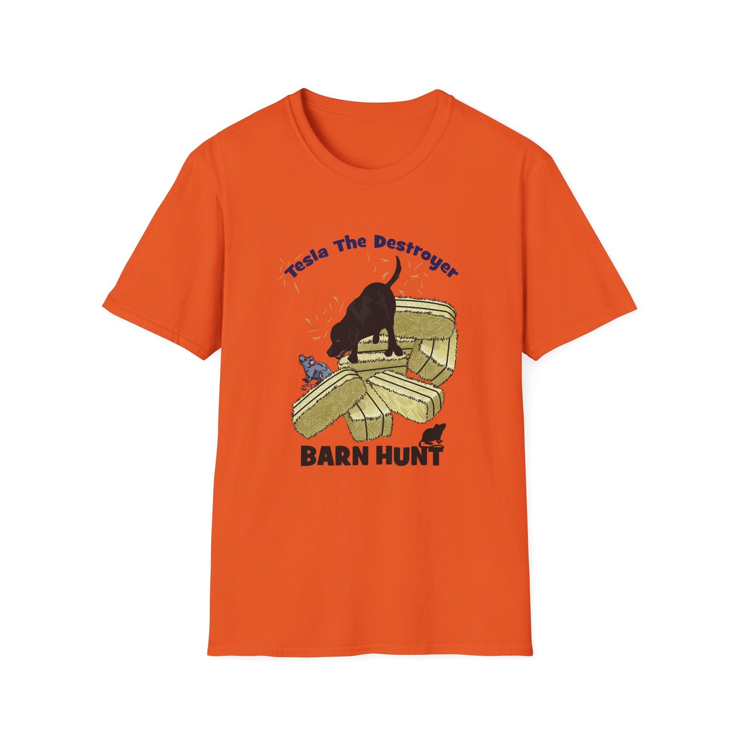 2 TESLA Barn Hunt Unisex Softstyle T-Shirt