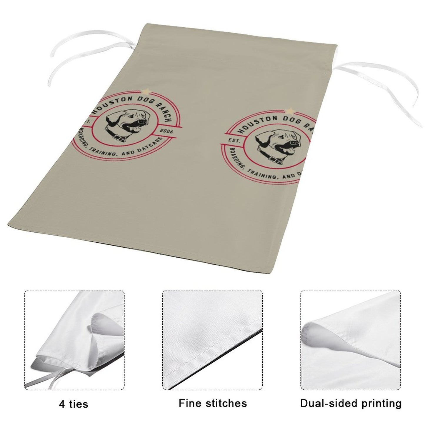 HOUSTON DOG RANCH  Garden Flag (2 Pics on 2 Sides)-12"x18"