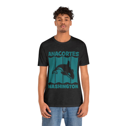 TEAL ANACORTES WHALE  Unisex Jersey Short Sleeve Tee