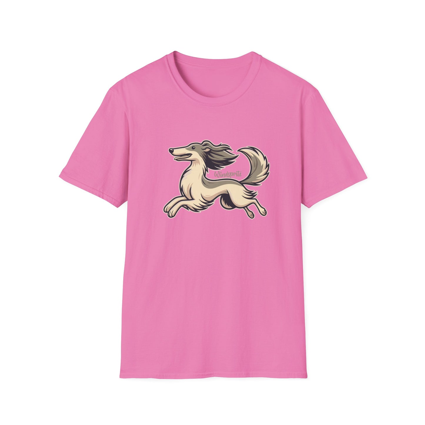 Happy WINDSPRITE - Silken Windhound Waving Unisex Softstyle T-Shirt