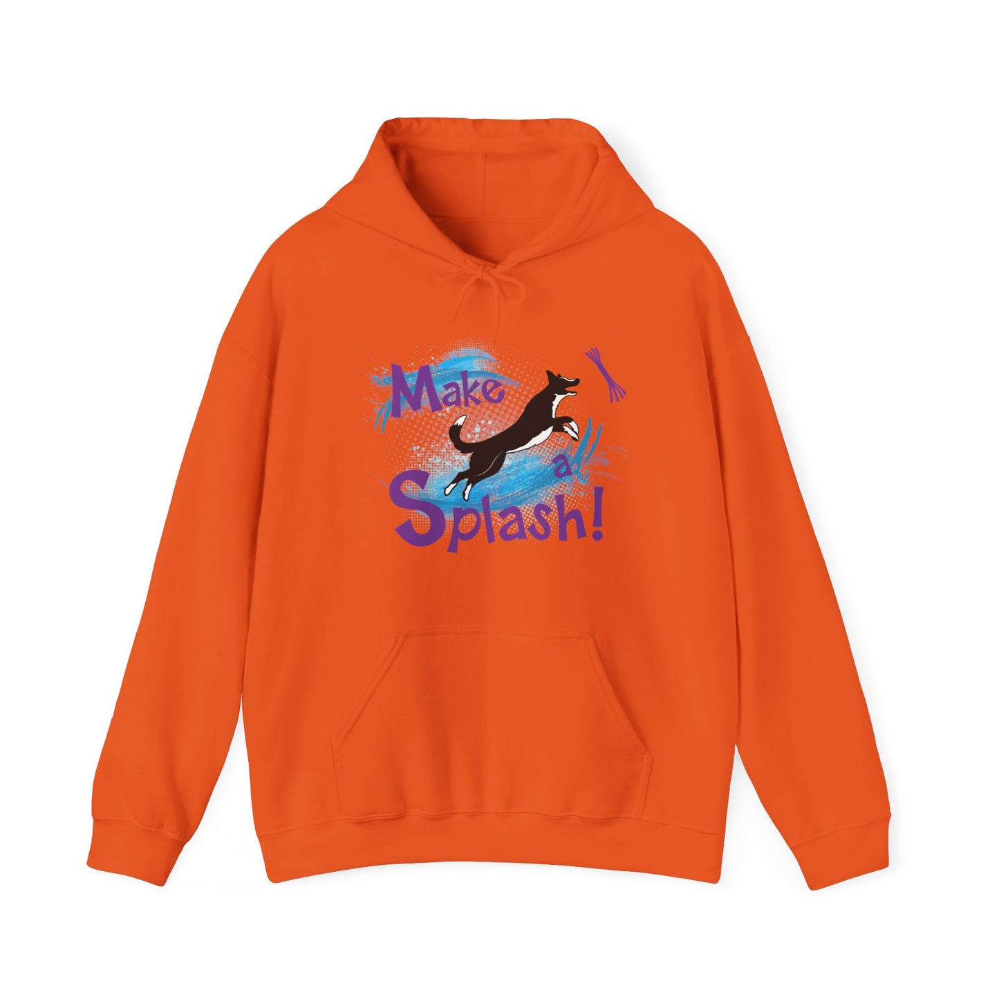 Make a Splash - SMOOTH  BORDER COLLIE - Unisex Heavy Blend™ Hooded Sweatshirt