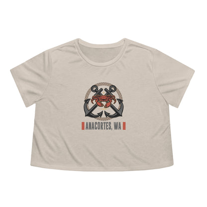 ANACORTES CRAB Women's Flowy Cropped Tee