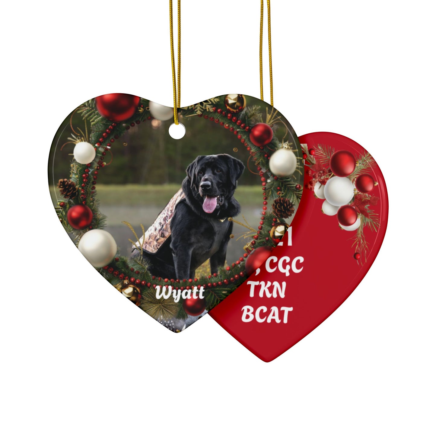 Wyatt 2021 Ceramic Ornaments, Double-Sided