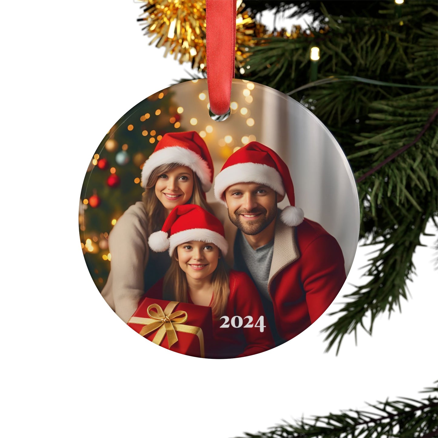 SAMPLE CUSTOM Acrylic Ornament with Ribbon