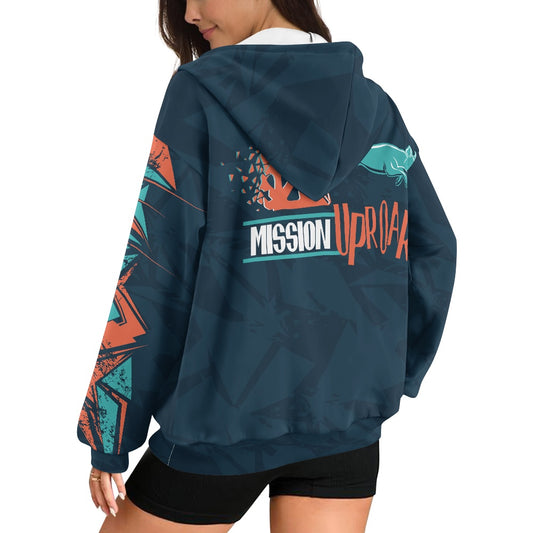 MISSION UPROAR Ladies Loose Zipper Sweatshirt