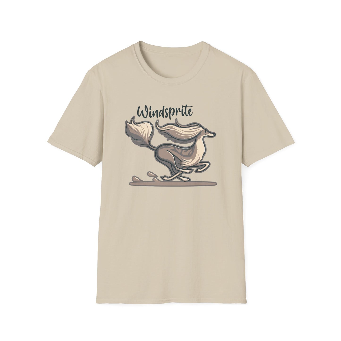 GO FAST  WINDSPRITE - Silken Windhound Waving Unisex Softstyle T-Shirt