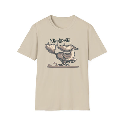 GO FAST  WINDSPRITE - Silken Windhound Waving Unisex Softstyle T-Shirt