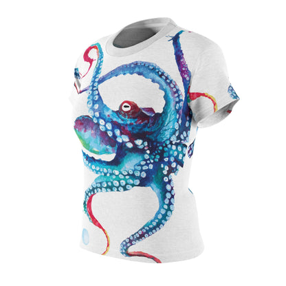 WATERCOLOR OCTOPUS Women's Cut & Sew Tee