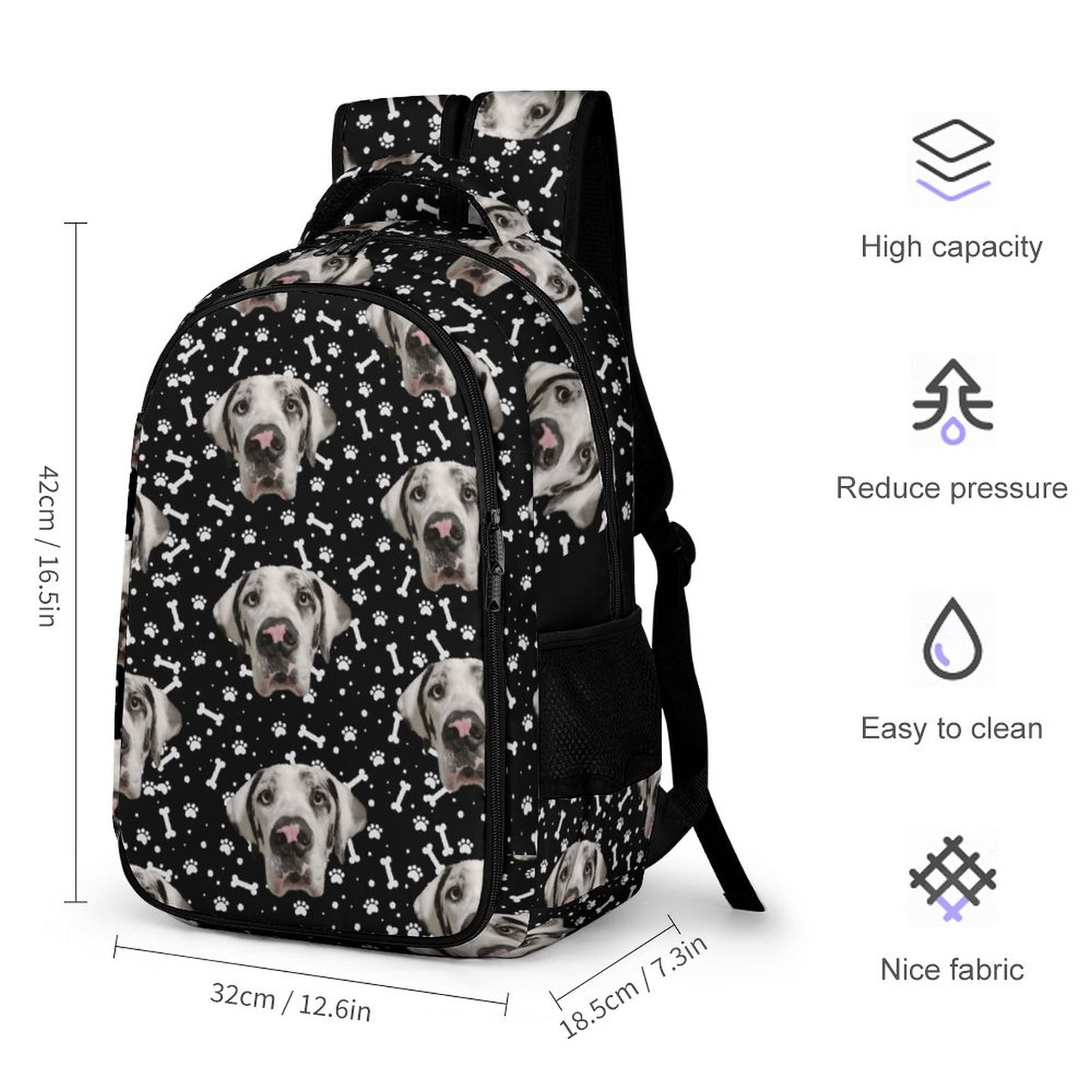 FACE w PAWS-n-BONES Multi-Pocket Travel Bag