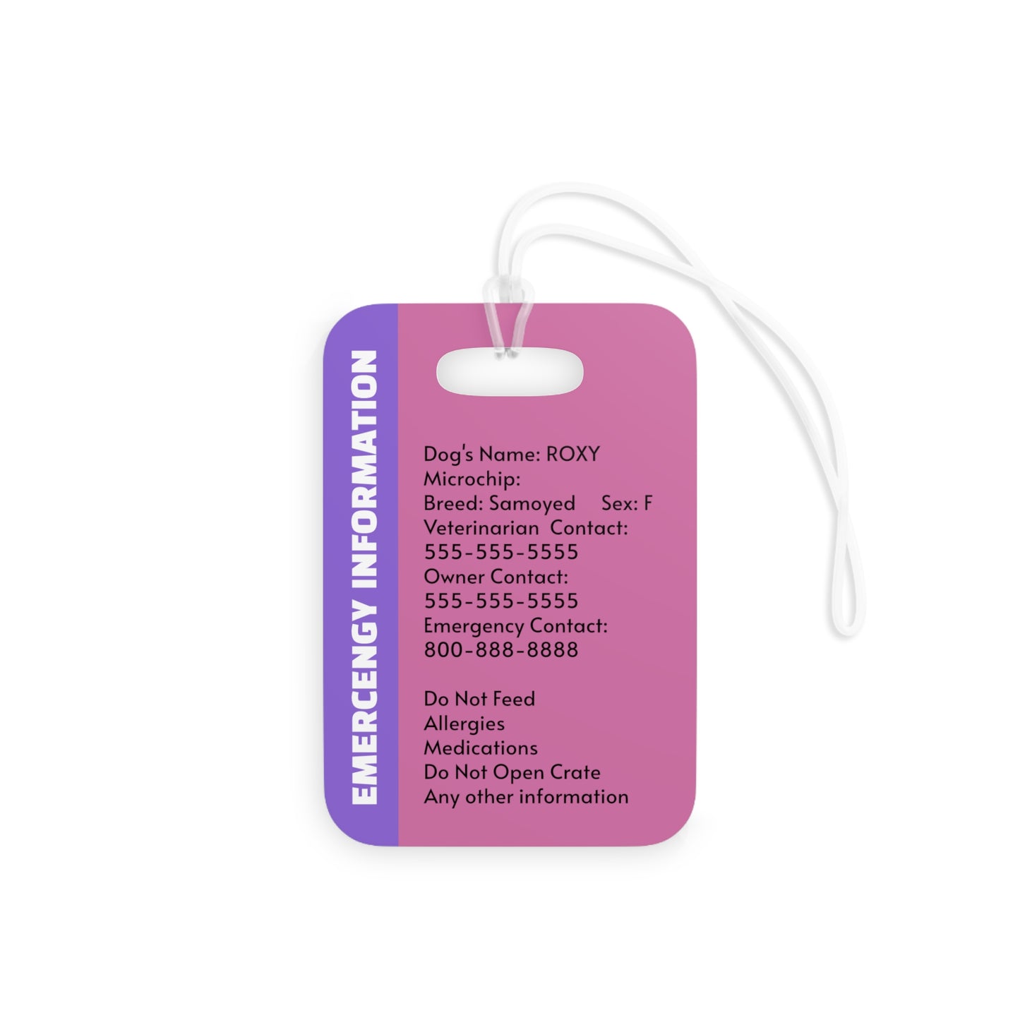 ROXY - Emergency Crate Tags - Sample