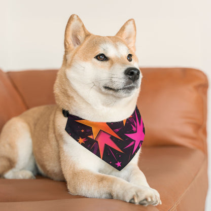 PINK ORANGE SUPER STARS Pet Bandana Collar