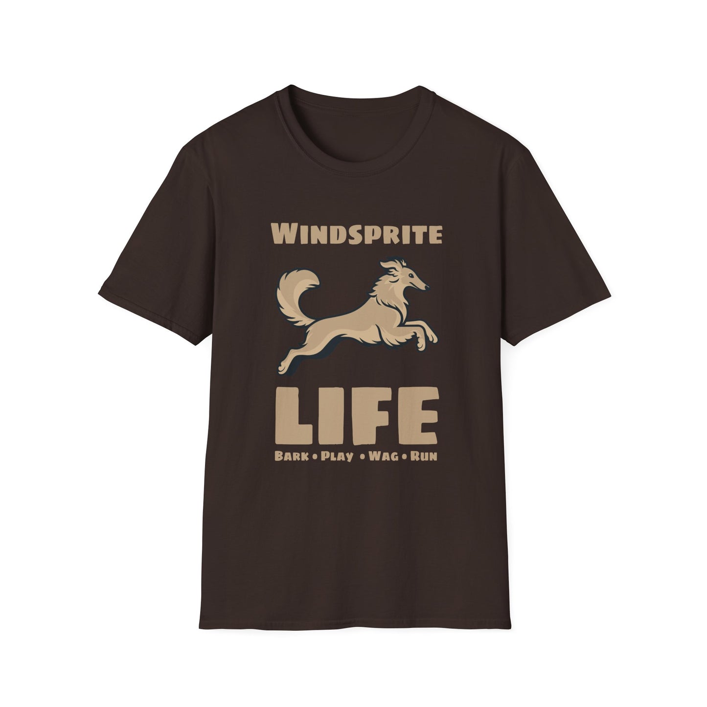 LIFE WINDSPRITE - Silken Windhound Waving Unisex Softstyle T-Shirt