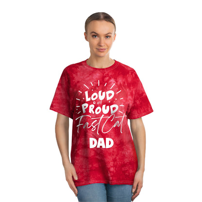 LOUD PROUD, FAST CAT DAD Tie-Dye Tee, Crystal