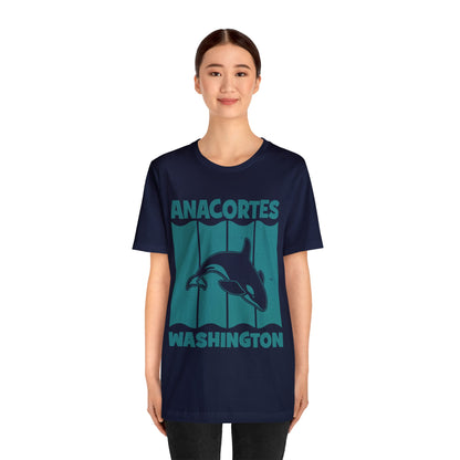 TEAL ANACORTES WHALE  Unisex Jersey Short Sleeve Tee