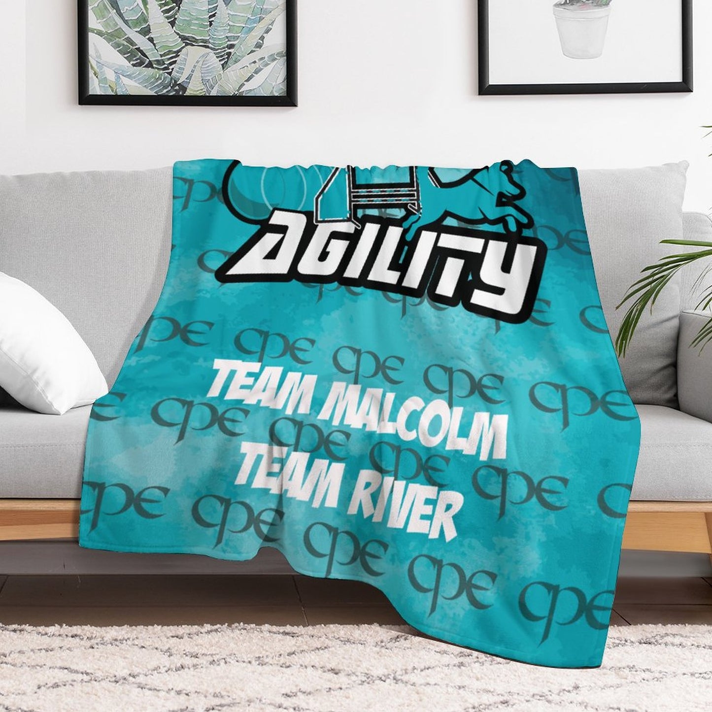 Team Malcolm and Team River Throw Blanket-60"x80"