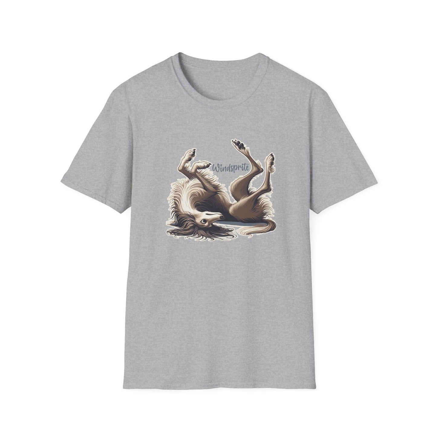 Silly WINDSPRITE - Silken Windhound Waving Unisex Softstyle T-Shirt