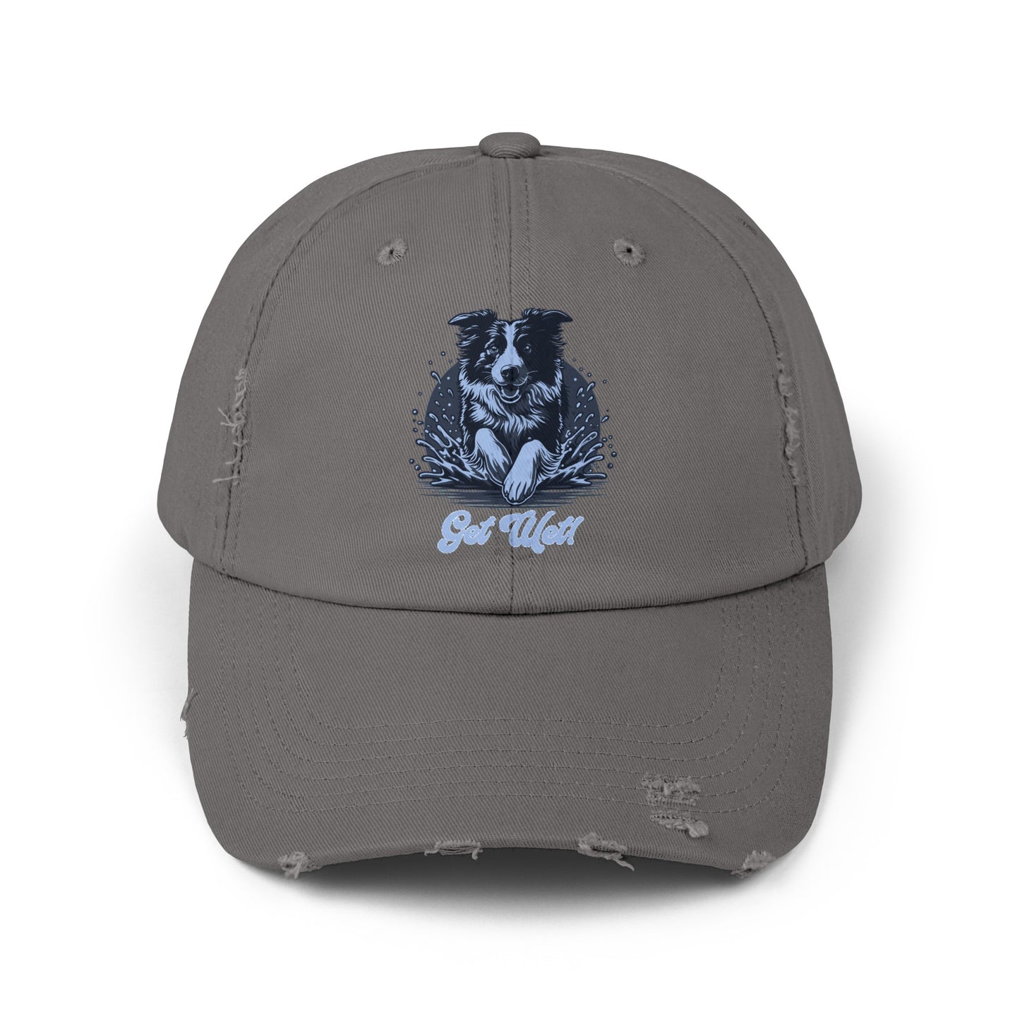 BORDER COLLIE - Get Wet - Unisex Distressed Cap