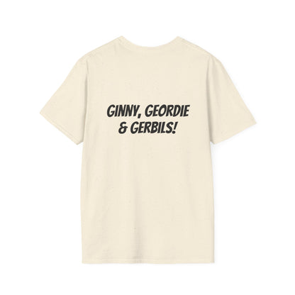 *Ginny, Geordie & Gerbils! * WIREHAIRED DACHSHUND - NASDA  Unisex Softstyle T-Shirt