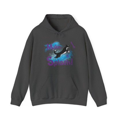 Make a Splash - SMOOTH  BORDER COLLIE - Unisex Heavy Blend™ Hooded Sweatshirt