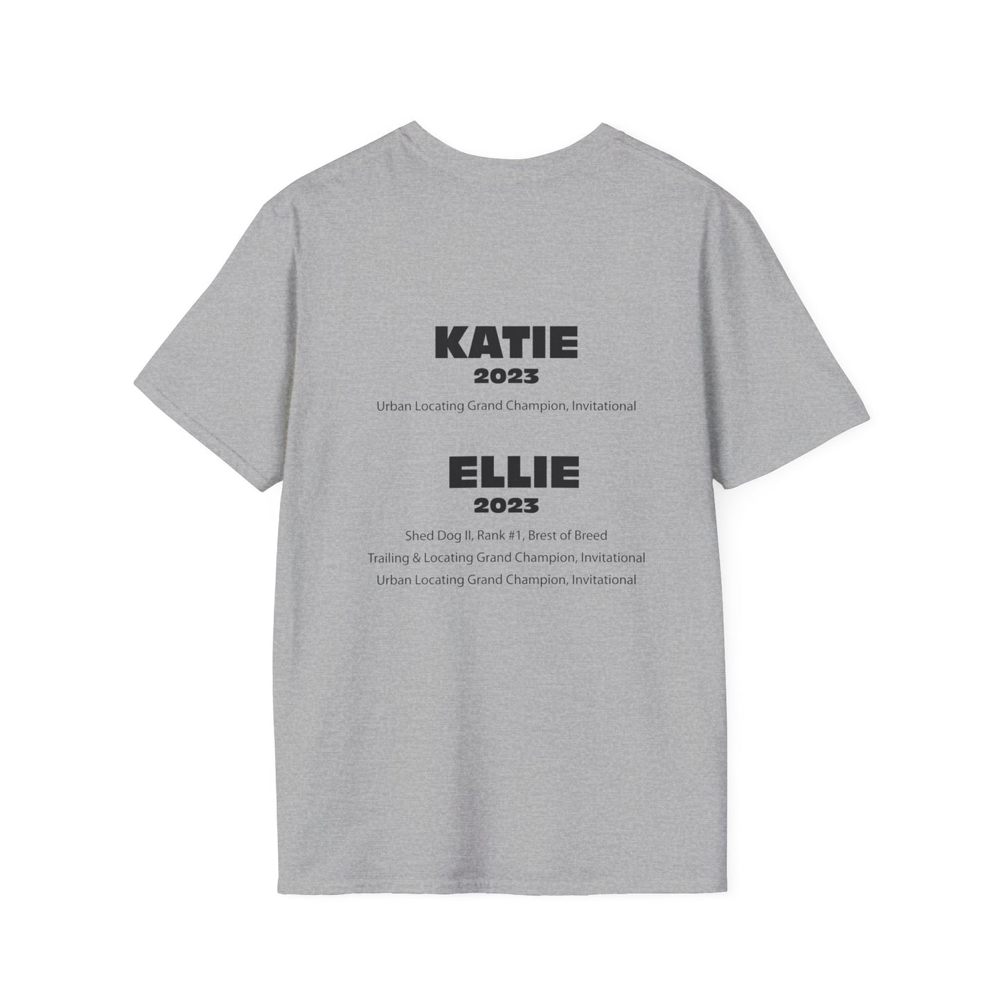 KATIE & ELLIE  - BORDER TERRIER.2 - NASDA  Unisex Softstyle T-Shirt