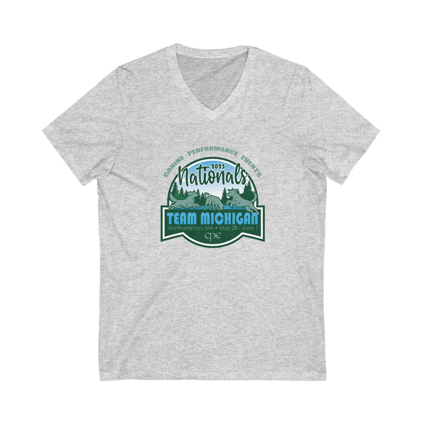 CPE TEAM MICHIGAN Unisex Jersey Short Sleeve V-Neck Tee
