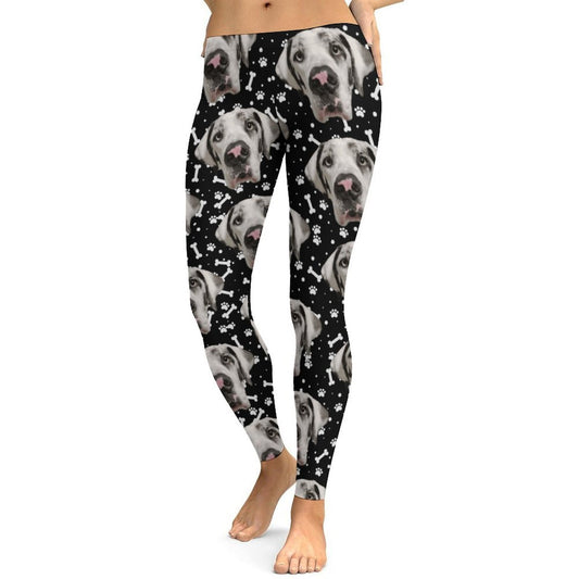 FACE w PAWS-n-BONES  Yoga Pants