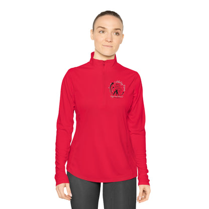 Silver -  Dogs Gone Dancin' Ladies Quarter-Zip Pullover