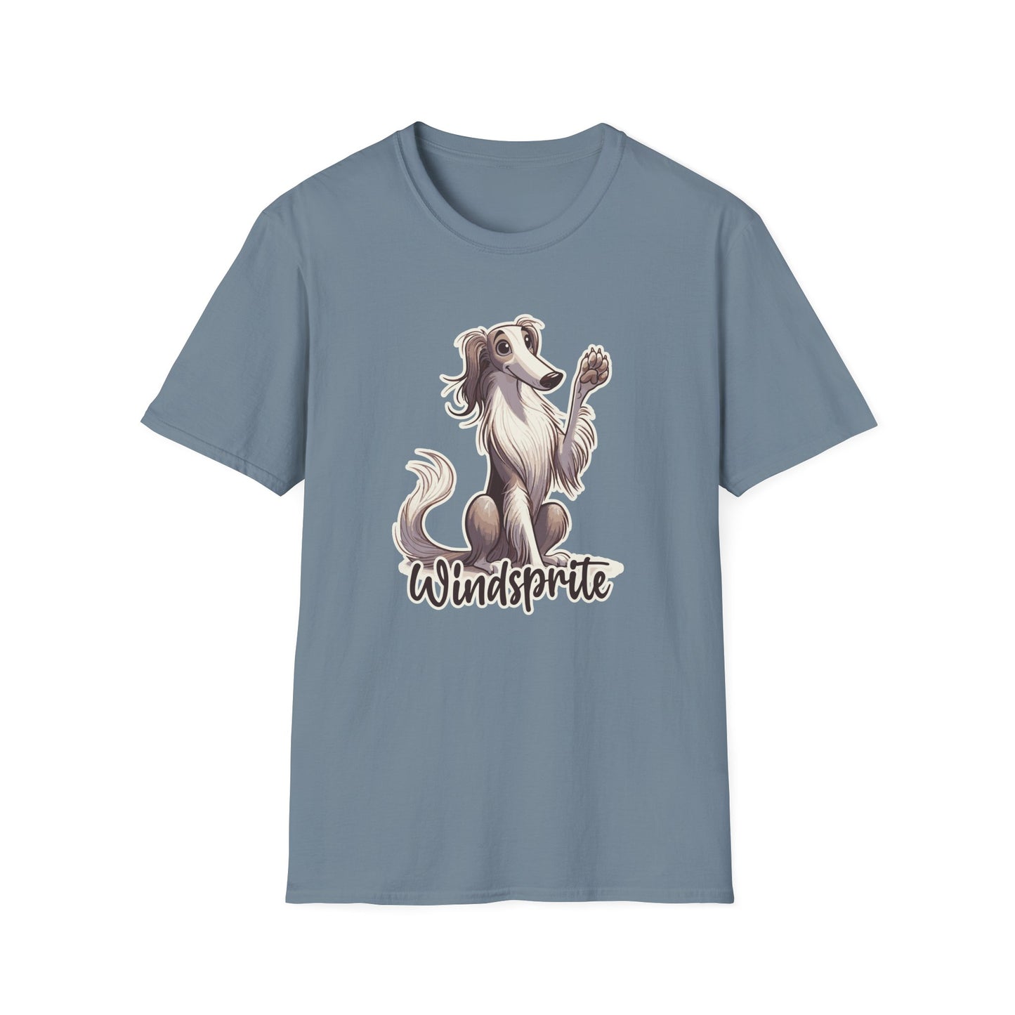 Hello There  WINDSPRITE - Silken Windhound Waving Unisex Softstyle T-Shirt