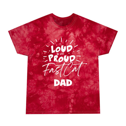 LOUD PROUD, FAST CAT DAD Tie-Dye Tee, Crystal