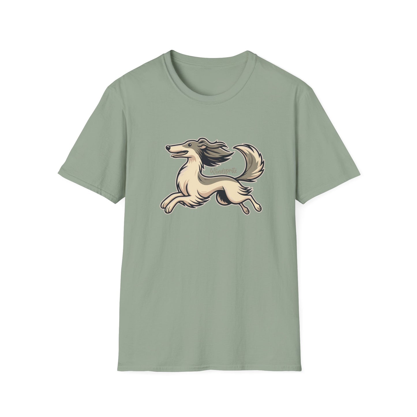 Happy WINDSPRITE - Silken Windhound Waving Unisex Softstyle T-Shirt