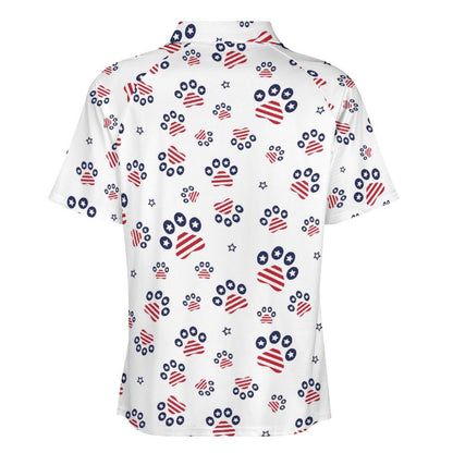 PATRIOTIC - PAWS-N-STARS Short Sleeved Sportswear Men's T Shirt