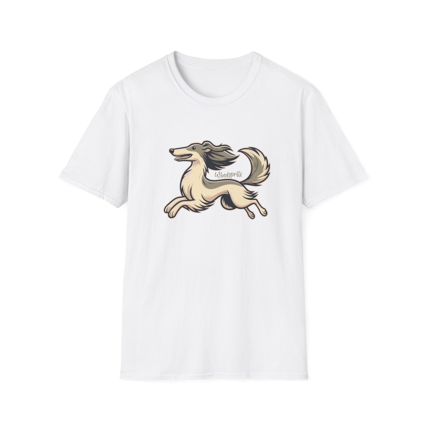 Happy WINDSPRITE - Silken Windhound Waving Unisex Softstyle T-Shirt