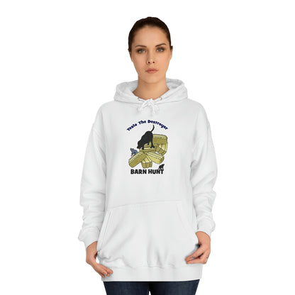 SNIFFING  TESLA BARN HUNT Unisex College Hoodie