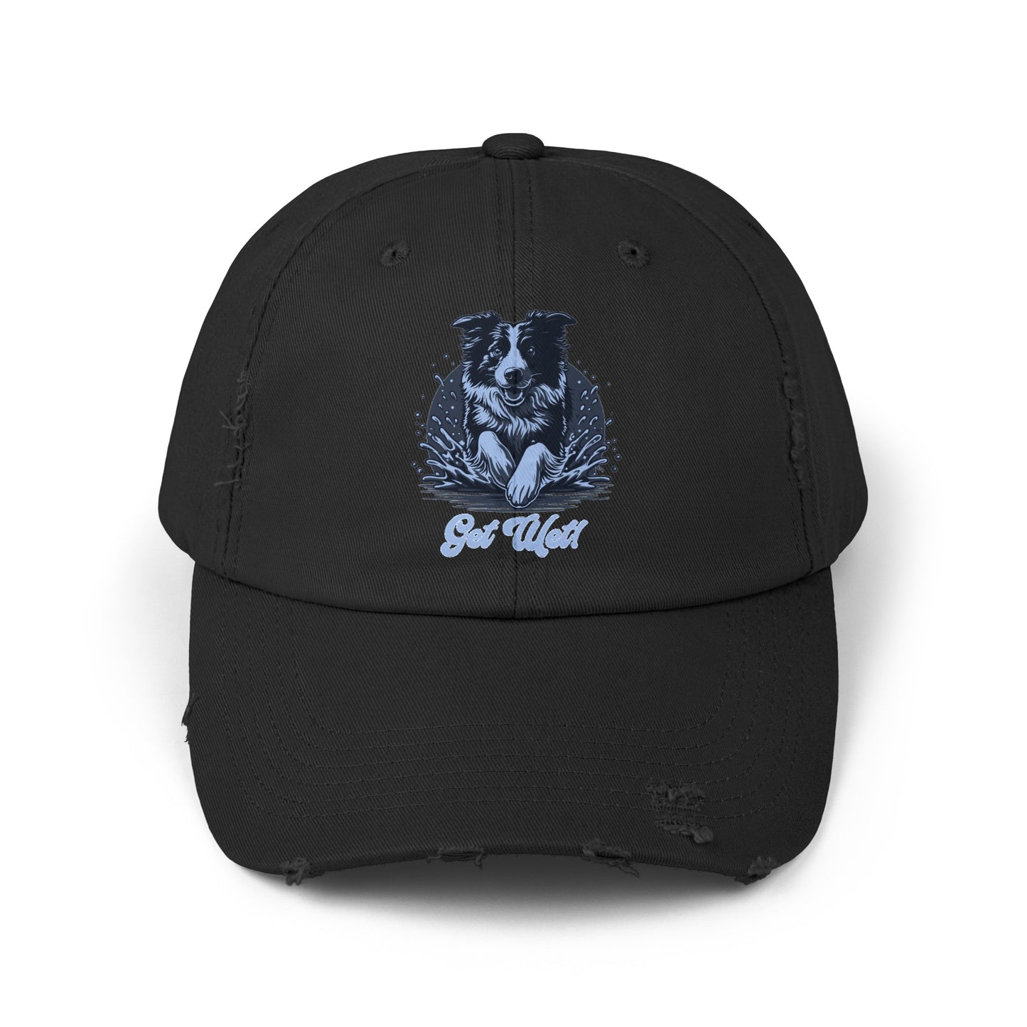 BORDER COLLIE - Get Wet - Unisex Distressed Cap