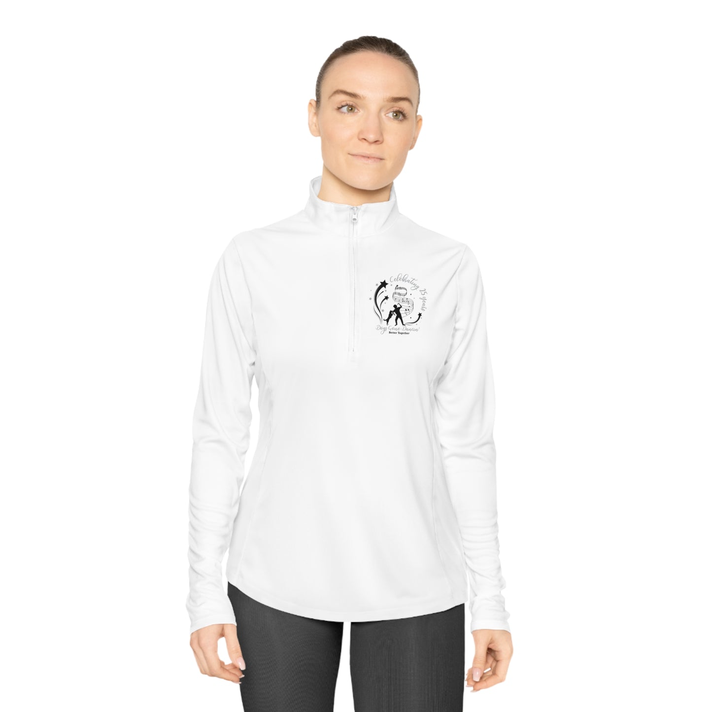 Silver -  Dogs Gone Dancin' Ladies Quarter-Zip Pullover