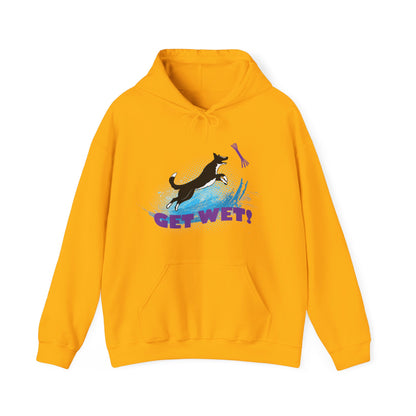 *Get Wet* SMOOTH BORDER COLLIE - Unisex Heavy Blend™ Hooded Sweatshirt