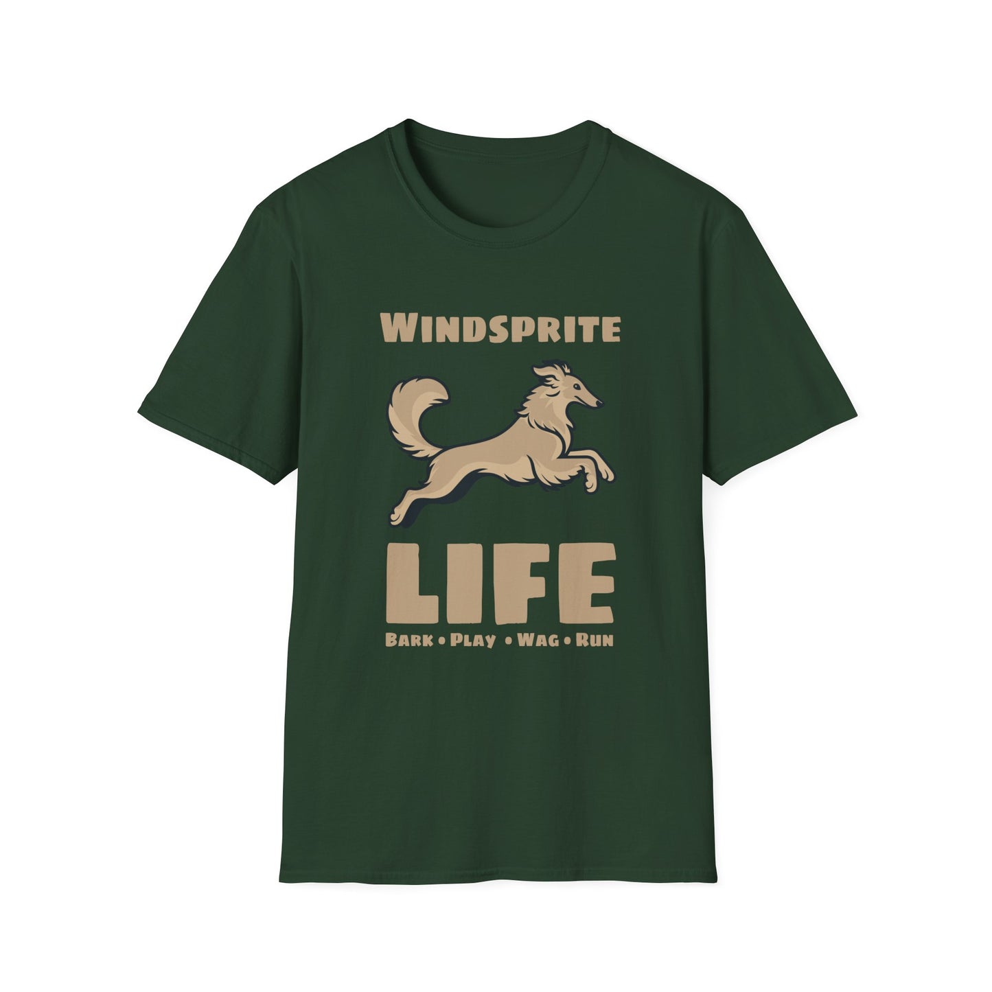 LIFE WINDSPRITE - Silken Windhound Waving Unisex Softstyle T-Shirt