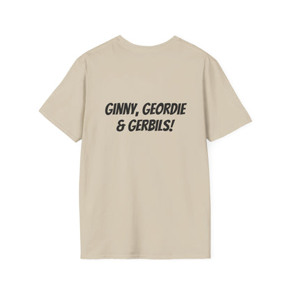*Ginny, Geordie & Gerbils! * WIREHAIRED DACHSHUND - NASDA  Unisex Softstyle T-Shirt