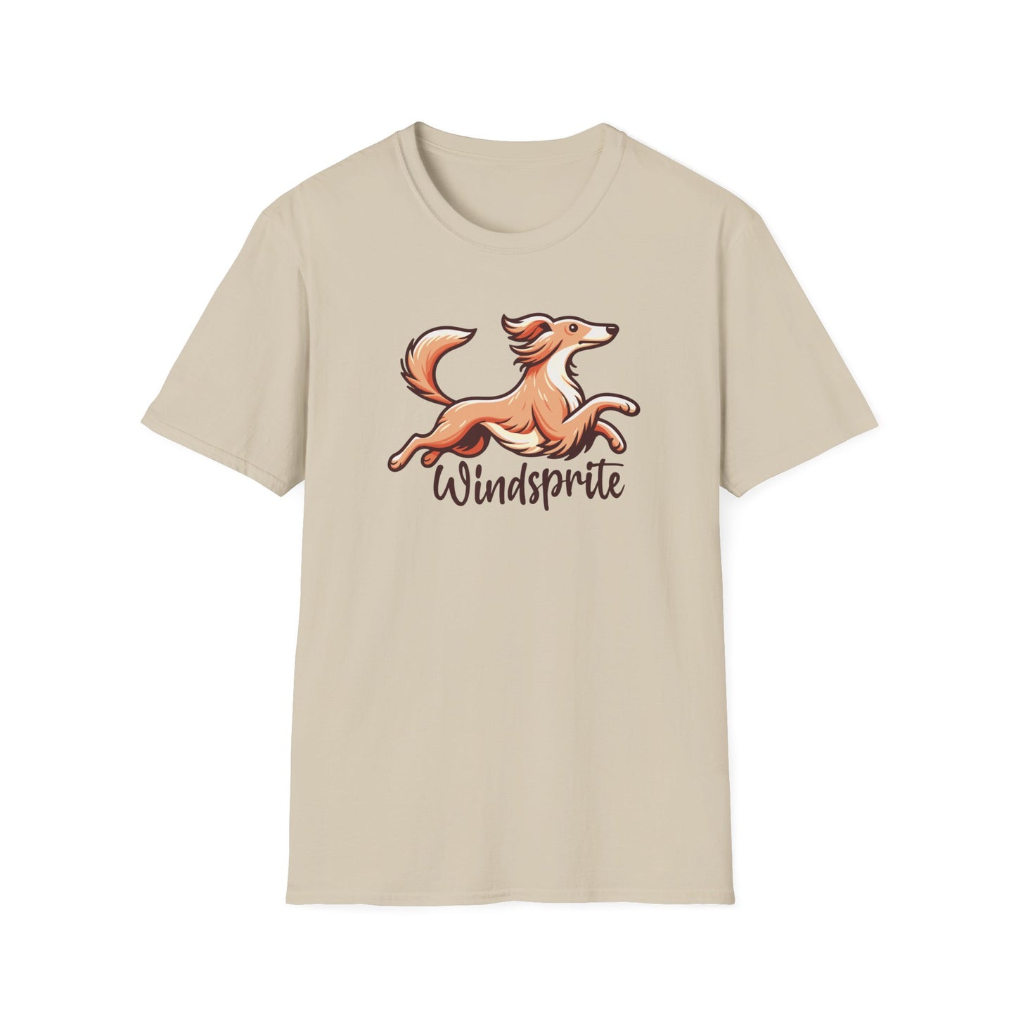 Cute WINDSPRITE - Silken Windhound Waving Unisex Softstyle T-Shirt