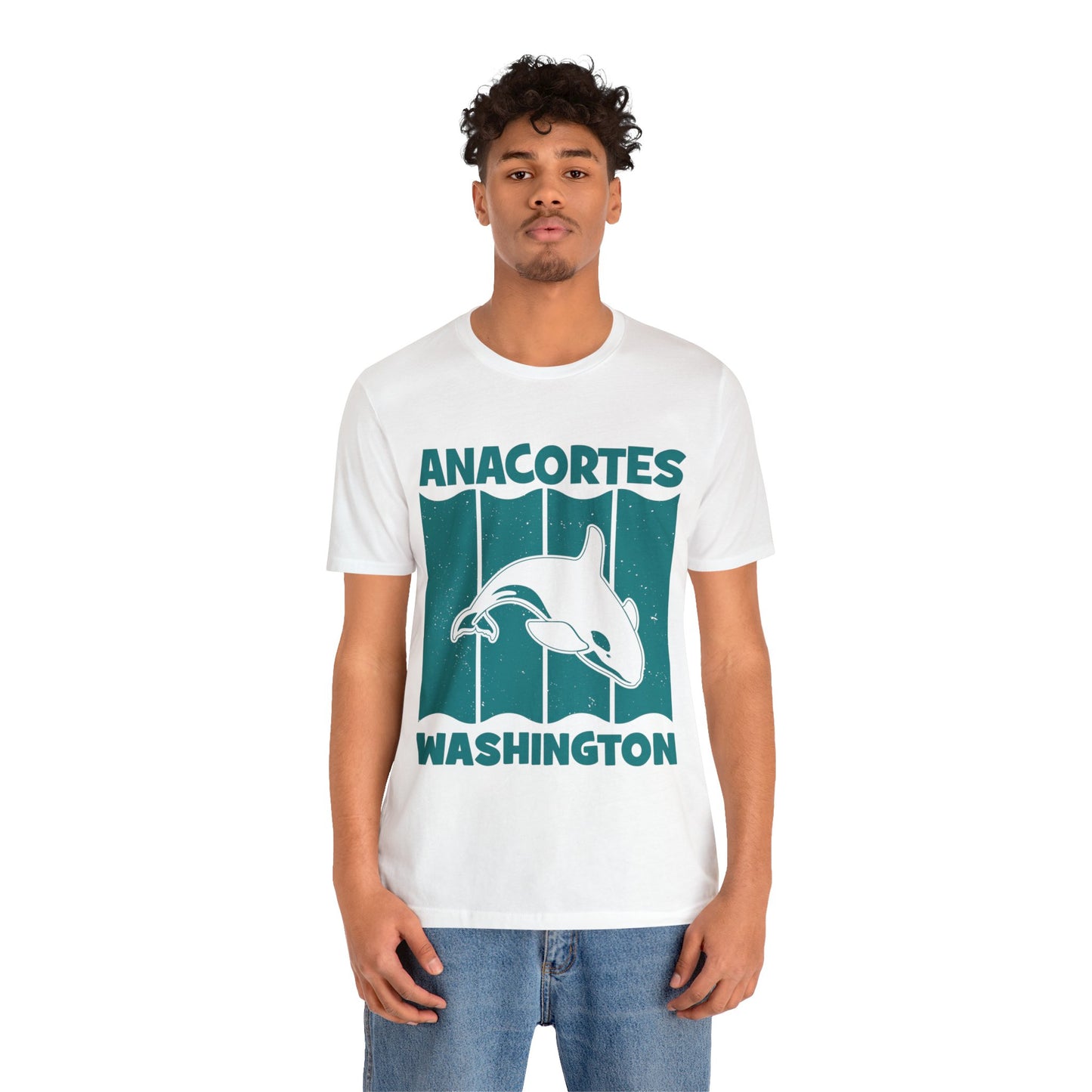 TEAL ANACORTES WHALE  Unisex Jersey Short Sleeve Tee