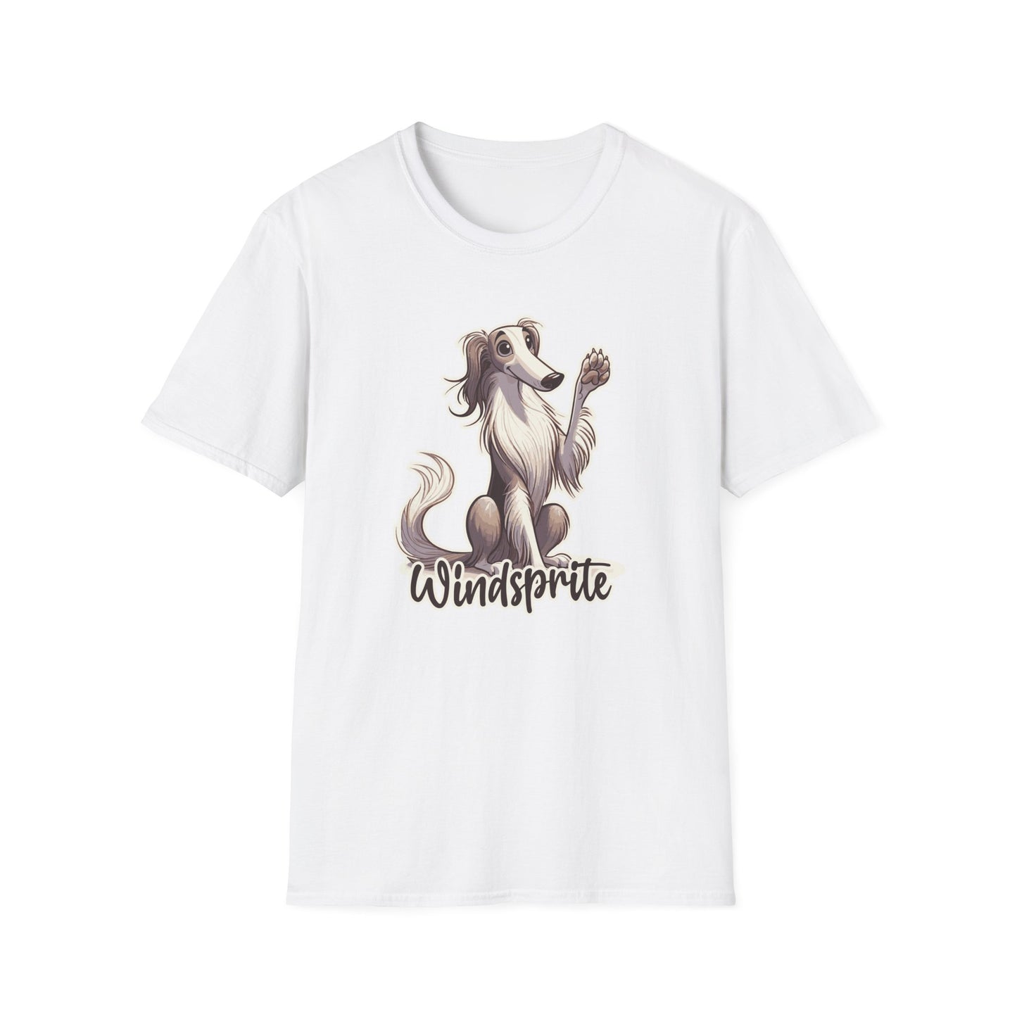 Hello There  WINDSPRITE - Silken Windhound Waving Unisex Softstyle T-Shirt