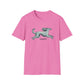 Running Free WINDSPRITE - Silken Windhound Waving Unisex Softstyle T-Shirt