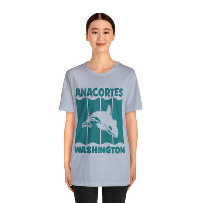 TEAL ANACORTES WHALE  Unisex Jersey Short Sleeve Tee