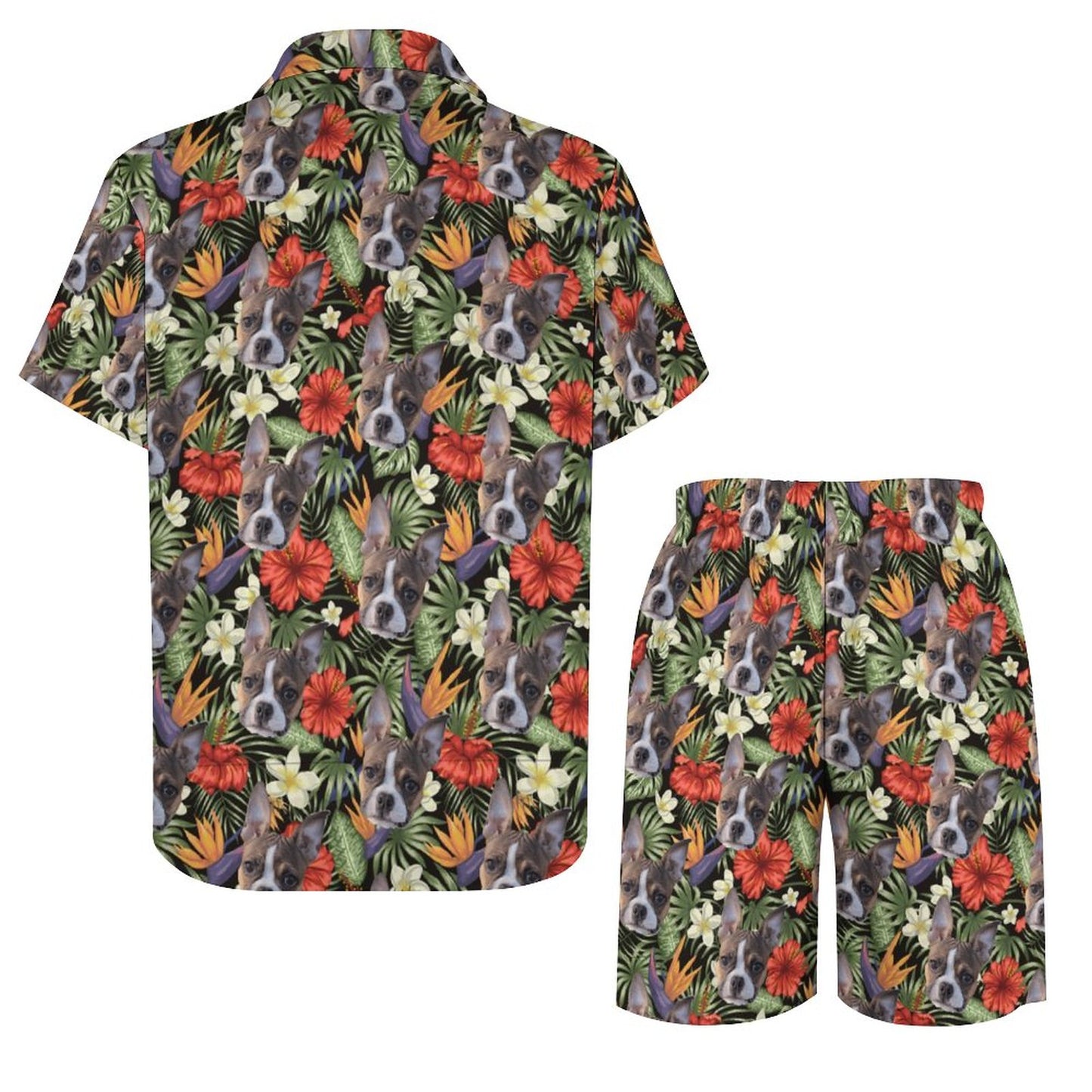 HAWAIIAN STYLE FACE - Short Sleeve Shirt and Shorts Set