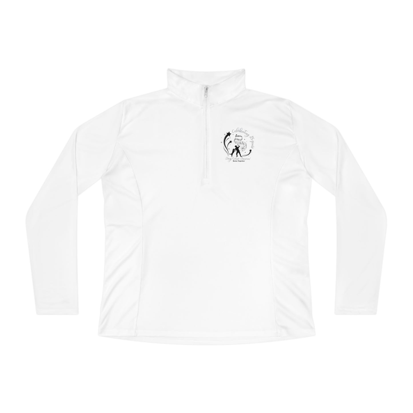 Silver -  Dogs Gone Dancin' Ladies Quarter-Zip Pullover