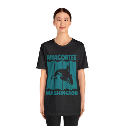 TEAL ANACORTES WHALE  Unisex Jersey Short Sleeve Tee