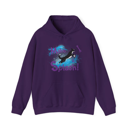 Make a Splash - SMOOTH  BORDER COLLIE - Unisex Heavy Blend™ Hooded Sweatshirt